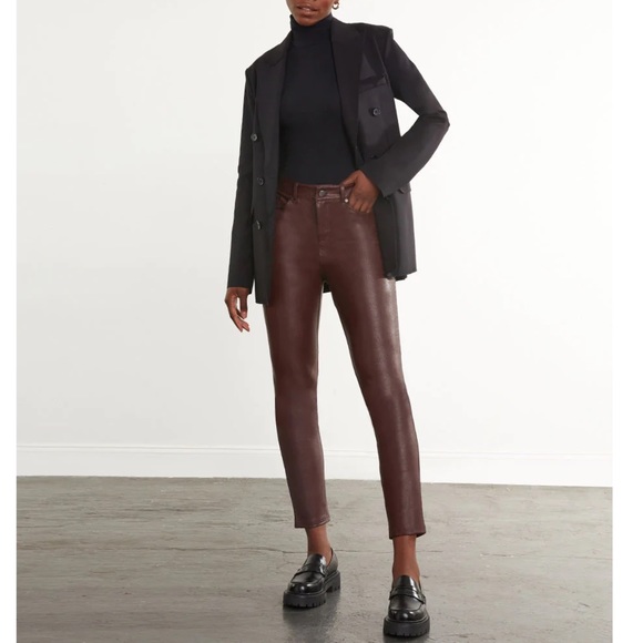 Commando Faux Leather Five Pocket Pant in Color Oxblood